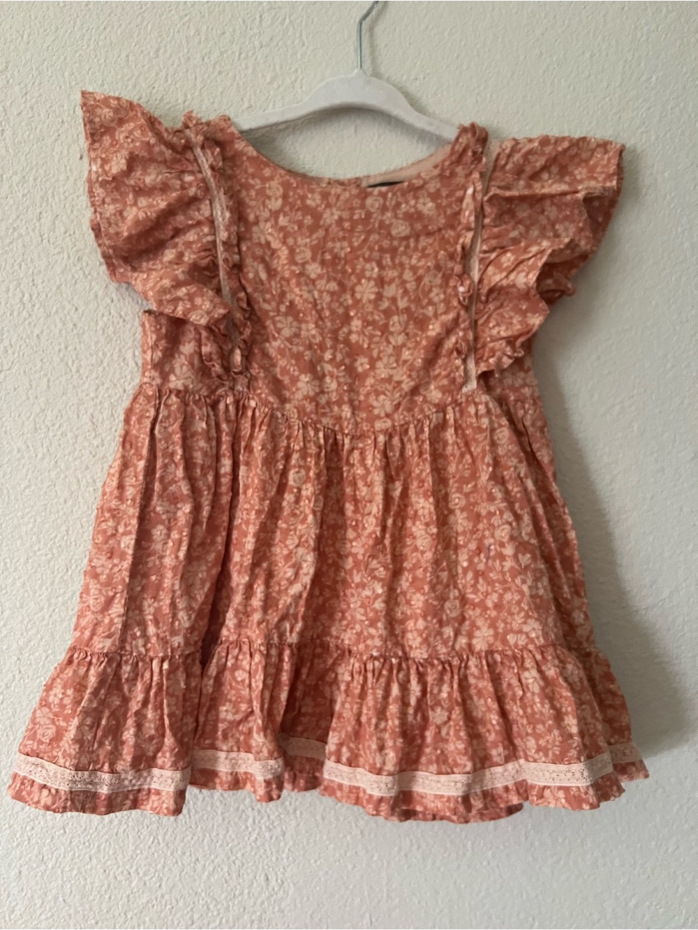 Cynthia Rowley Peach Floral Ruffle Dress
